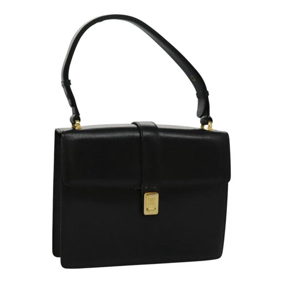 CELINE Shoulder Bag Leather Black Gold - Picture 1 of 13
